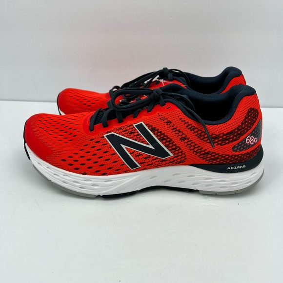 NEW BALANCE RUNNING SHOES, US MEN’S SIZE 10, TOP IS RED AND NAVY BLUE COLOR - Picture 3 of 16